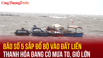 Bão số 5 sắp đổ bộ vào đất liền, Thanh Hóa đang có mưa to, gió lớn