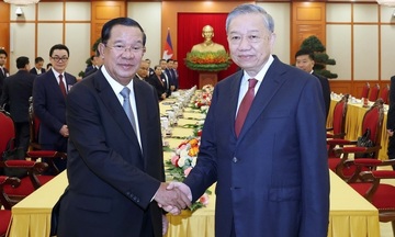 Tổng Bí thư Tô Lâm tiếp Chủ tịch Đảng Nhân dân Campuchia Hun Sen
