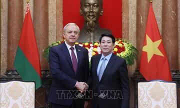 Chủ tịch nước Lương Cường tiếp Chủ tịch Hạ viện Belarus