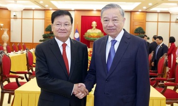 Tổng Bí thư Tô Lâm tiếp Tổng Bí thư, Chủ tịch nước Lào