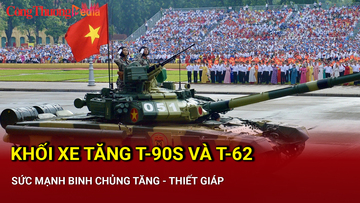 Khối xe tăng tiến bước oai hùng tại lễ kỷ niệm A80