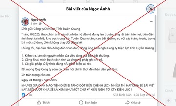 EVNNPC cảnh báo thông tin sai sự thật về hóa đơn tiền điện