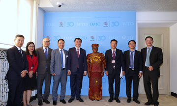 Thứ trưởng Nguyễn Sinh Nhật Tân làm việc với Tổng Giám đốc WTO