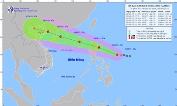 Áp thấp nhiệt đới mạnh thành bão số 11 mang tên Matmo