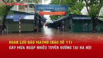 Hoàn lưu bão số 11 khiến nhiều tuyến đường tại Hà Nội ngập sâu