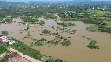 Toàn cảnh nước lũ chia cắt xã Bố Hạ, tỉnh Bắc Ninh