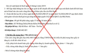 Giả mạo văn bản cơ quan thuế để lừa đảo doanh nghiệp và người dân