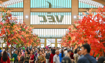 Biển người đổ về Con đường Mùa Thu