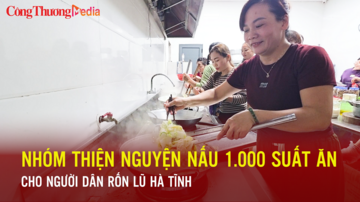 Nhóm thiện nguyện nấu 1.000 suất ăn cho người dân rốn lũ Hà Tĩnh