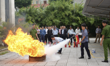 Công ty Thủy điện Sông Bung huấn luyện nghiệp vụ phòng cháy chữa cháy