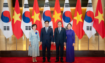 Chủ tịch Quốc hội Trần Thanh Mẫn chủ trì Lễ đón Chủ tịch Quốc hội Hàn Quốc