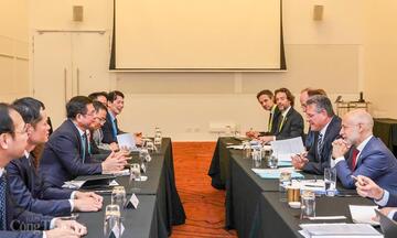 Chùm ảnh: Bộ trưởng Nguyễn Hồng Diên làm việc với Cao uỷ Thương mại EU Maros Sefcovic