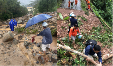 Người lao động Công ty Thủy điện Sông Bung vượt khó do sạt lở