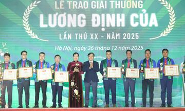 Trao Giải thưởng Lương Định Của cho 30 thanh niên xuất sắc