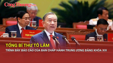 Tổng Bí thư Tô Lâm trình bày Báo cáo của Ban Chấp hành Trung ương Đảng khóa XIII