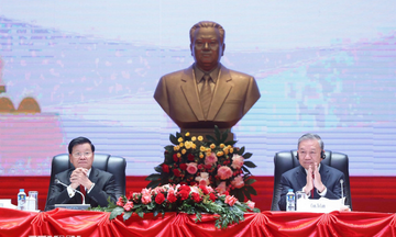 Tổng Bí thư Tô Lâm thông báo kết quả Đại hội XIV của Đảng tại Lào