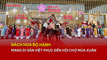 ‘Bách hoa bộ hành’ mang di sản Việt phục đến Hội chợ Mùa Xuân