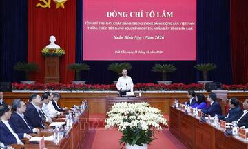 Tổng Bí thư thăm, làm việc và chúc Tết tại Đắk Lắk