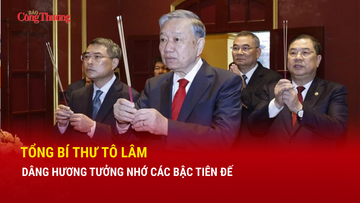 Tổng Bí thư Tô Lâm dâng hương tưởng nhớ các bậc tiên đế 
