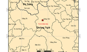 Ngày 20-21/2 có 6 trận động đất xảy ra tại Quảng Ngãi