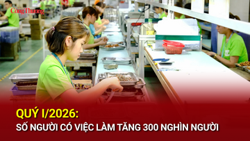 Quý I/2026: Số người có việc làm tăng 300 nghìn người