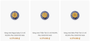 Giá vàng mini ngày vía Thần Tài
