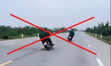 Hải Phòng: Xử lý 2 thanh niên điều khiển xe máy đánh võng trên đường