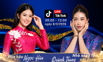 Hoa hậu Ngọc Hân, Tiktoker Quỳnh Trang livestream ‘Sức sống hàng Việt’