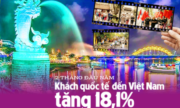 Infographic | 2 tháng đầu năm khách quốc tế đến Việt Nam tăng 18,1%