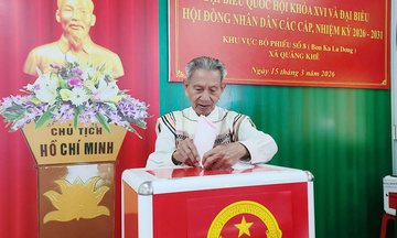 Lâm Đồng: Hơn 90% cử tri đi bỏ phiếu, nhiều khu vực hoàn thành 100% trước 15 giờ