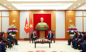 Tổng Bí thư Tô Lâm tiếp Bộ trưởng Bộ Công an Lào