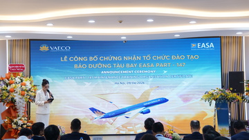 VAECO đạt chuẩn châu Âu về đào tạo bảo dưỡng tàu bay