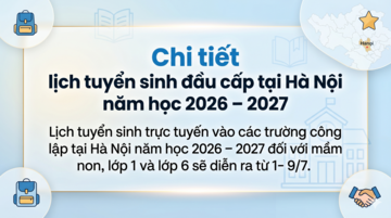 Infographic I Chi tiết lịch tuyển sinh đầu cấp tại Hà Nội năm học 2026-2027