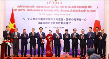 Nhật Bản trao tặng Huân chương Mặt trời mọc cho nguyên lãnh đạo Đảng, Nhà nước Việt Nam