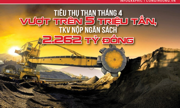 Infographic | Mức tiêu thụ than tháng 4 vượt trên 5 triệu tấn