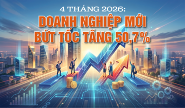 Infographic | 4 tháng 2026: Doanh nghiệp mới bứt tốc tăng 50,7%