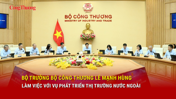 Bộ trưởng Bộ Công Thương Lê Mạnh Hùng làm việc với Vụ Phát triển thị trường nước ngoài