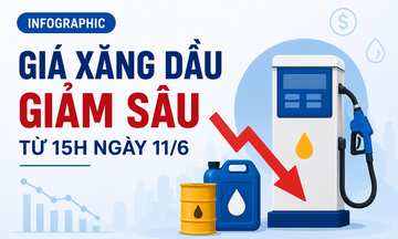Infographic | Giá xăng dầu giảm sâu từ 15h ngày 11/6