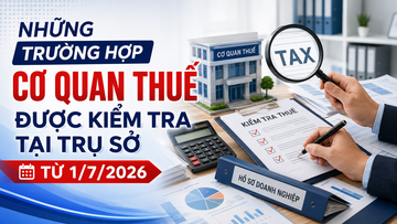 Infographic | Những trường hợp cơ quan thuế được kiểm tra tại trụ sở 