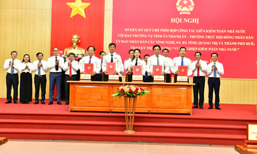Kiểm toán nhà nước ký Quy chế phối hợp với Nghệ An, Hà Tĩnh, Quảng Trị và TP. Huế