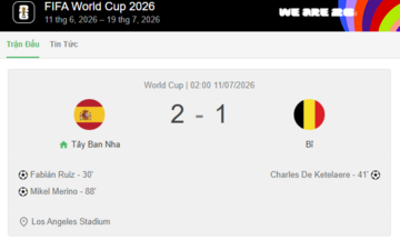 Thắng Bỉ 2-1, Tây Ban Nha gặp Pháp ở bán kết World Cup 2026
