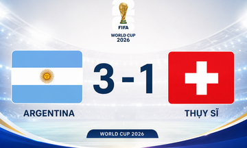 Argentina thắng Thụy Sĩ 3-1 nghẹt thở, tiến vào bán kết gặp Anh