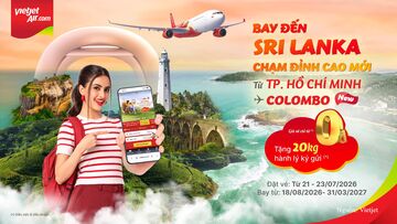 Khám phá Sri Lanka cùng Vietjet, vé từ 0 đồng
