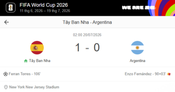 Thắng Argentina ở hiệp phụ, Tây Ban Nha vô địch World Cup 2026
