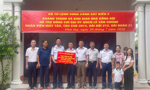 Khánh thành, bàn giao “Nhà đồng đội” tặng quân nhân Cảnh sát biển