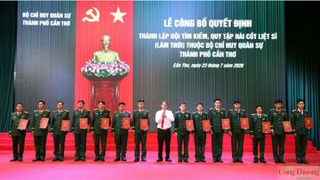 Cần Thơ thành lập Đội tìm kiếm, quy tập hài cốt liệt sĩ lâm thời