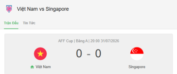 Tuyển Việt Nam hòa Singapore 0-0 tại vòng bảng ASEAN Championship 2026