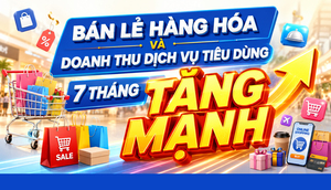 Infographic | Bán lẻ hàng hóa và doanh thu dịch vụ tiêu dùng 7 tháng tăng mạnh