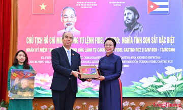 Trưng bày 100 ảnh tư liệu về Chủ tịch Hồ Chí Minh và Tổng Tư lệnh Fidel Castro