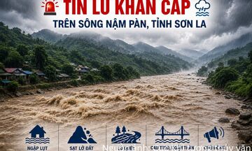 Sơn La: Lũ sông Nậm Pàn vượt báo động 3, cảnh báo lũ quét, sạt lở đất